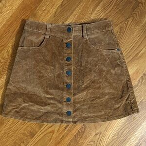 Brandy Melville Brown Corduroy Mini Skirt